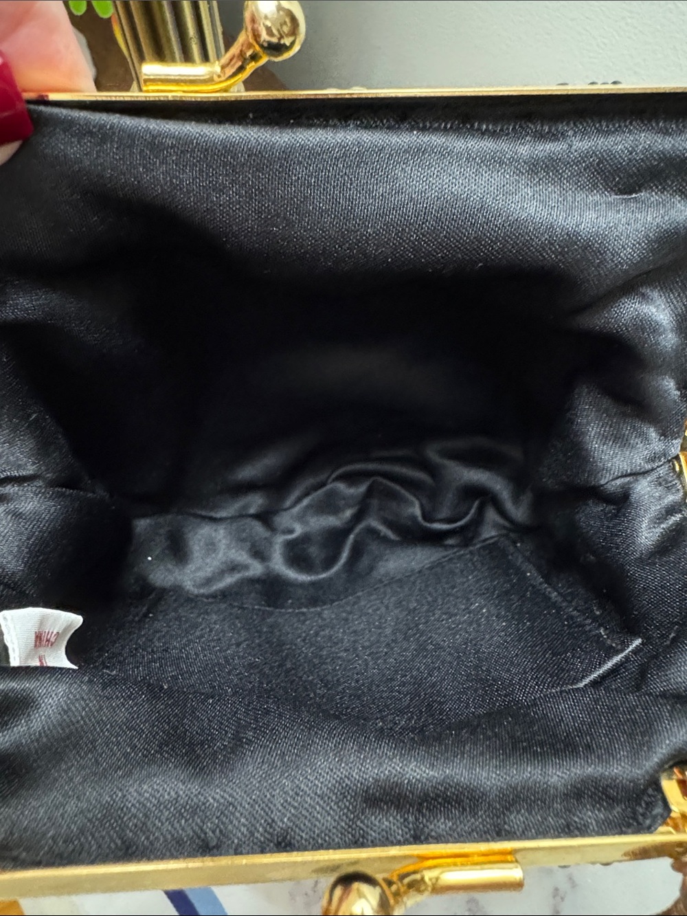 Black Beaded Evening Clutch Handbag - Picture 2 of 7